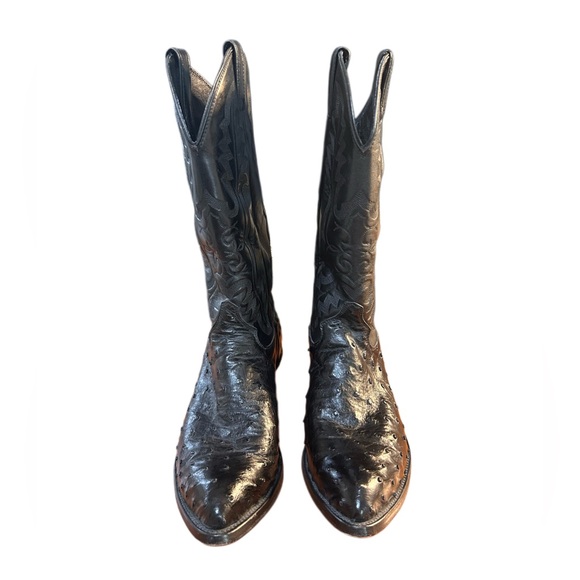 Men’s Vintage Justin Full Quill Ostrich Cowboy Boots Size 9D - Picture 2 of 8